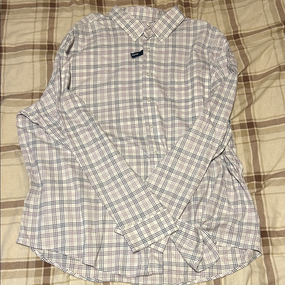 Source Unknown Casual Checkered Shirt - Blue and White